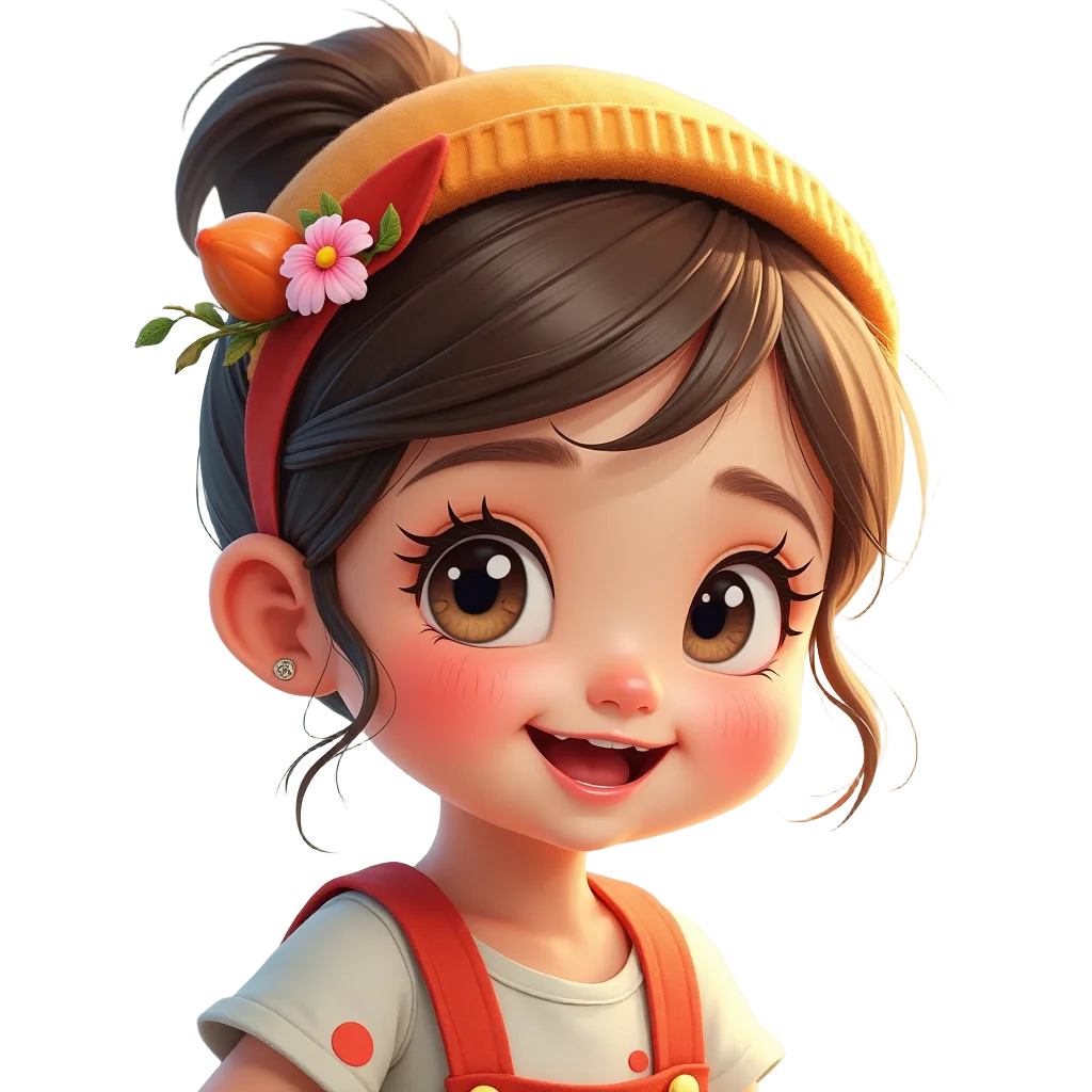 Charming Girl with Floral Headband